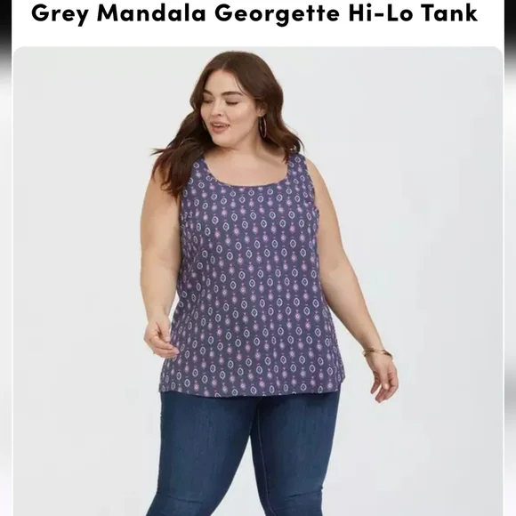 Torrid Purple Patterned Tank Top - Picture 5 of 9